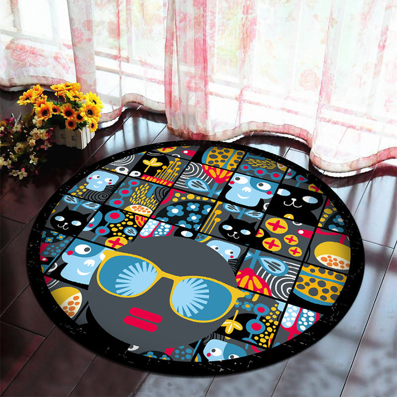 BowLift | Unique 3D Cartoon Rug Multi Color Novelty Rug Polypropylene Non-Slip Back Stain Resistant Washable Rug for Bedroom