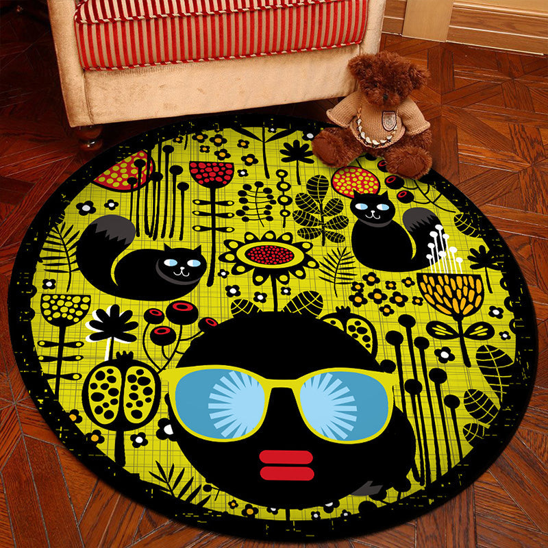 BowLift | Unique 3D Cartoon Rug Multi Color Novelty Rug Polypropylene Non-Slip Back Stain Resistant Washable Rug for Bedroom