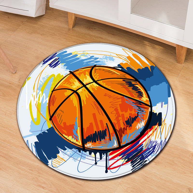 BowLift | Creative Sports Ball Print Carpet Multi-color Modern Carpet Polyester Stain Resistant Non-slip Back Machine Washable Rug for Boys Room