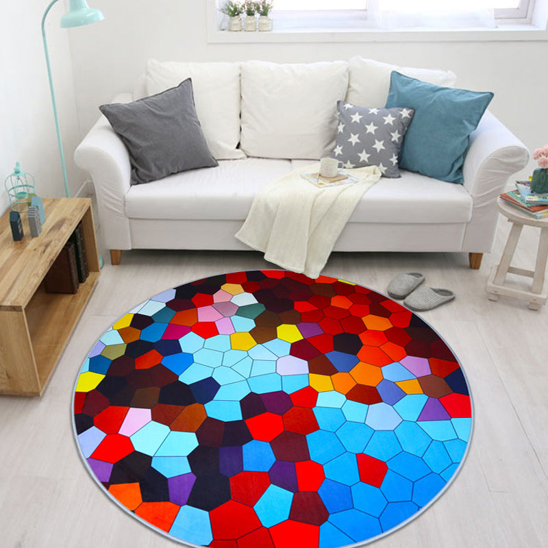 BowLift | Cool Multi-Colored Novelty Rug Synthetic 3D Illusion Rug Machine Washable Non-Slip Pet-Friendly Rug for the Living Room
