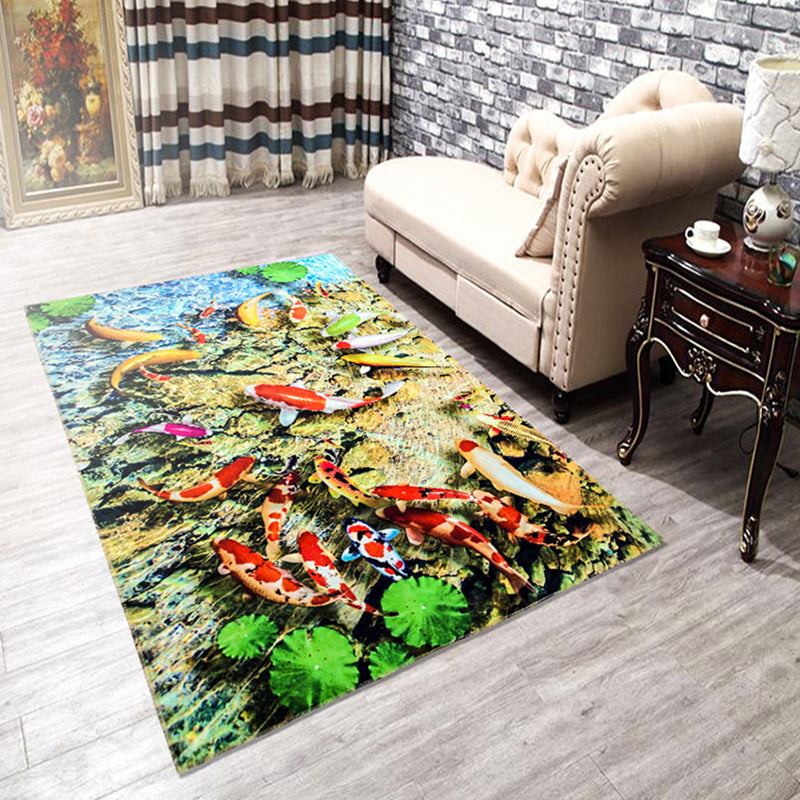 BowLift | Amazing Multicolor Natural Landscape Carpet Polyester Modern Carpet Stain Resistant Washable Non-Slip Back Carpet for Family Room