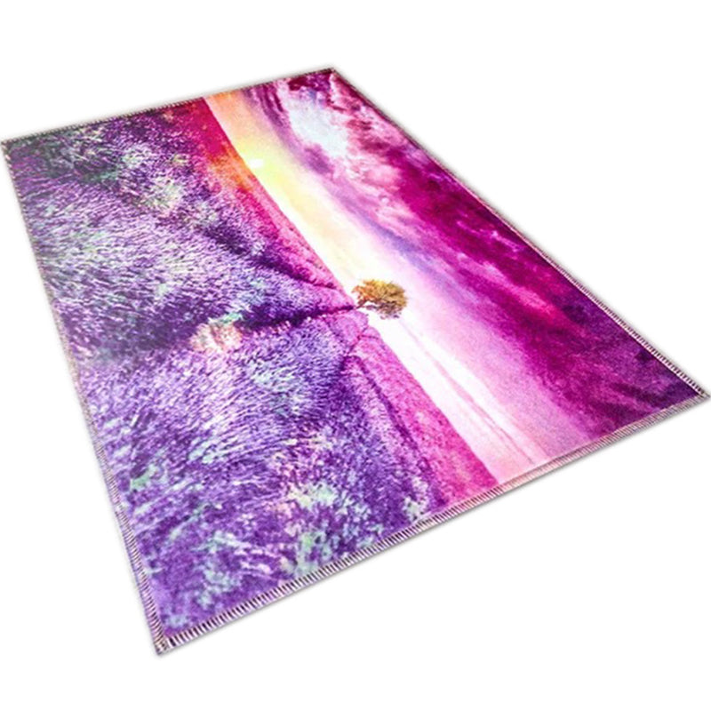 BowLift | Amazing Multicolor Natural Landscape Carpet Polyester Modern Carpet Stain Resistant Washable Non-Slip Back Carpet for Family Room