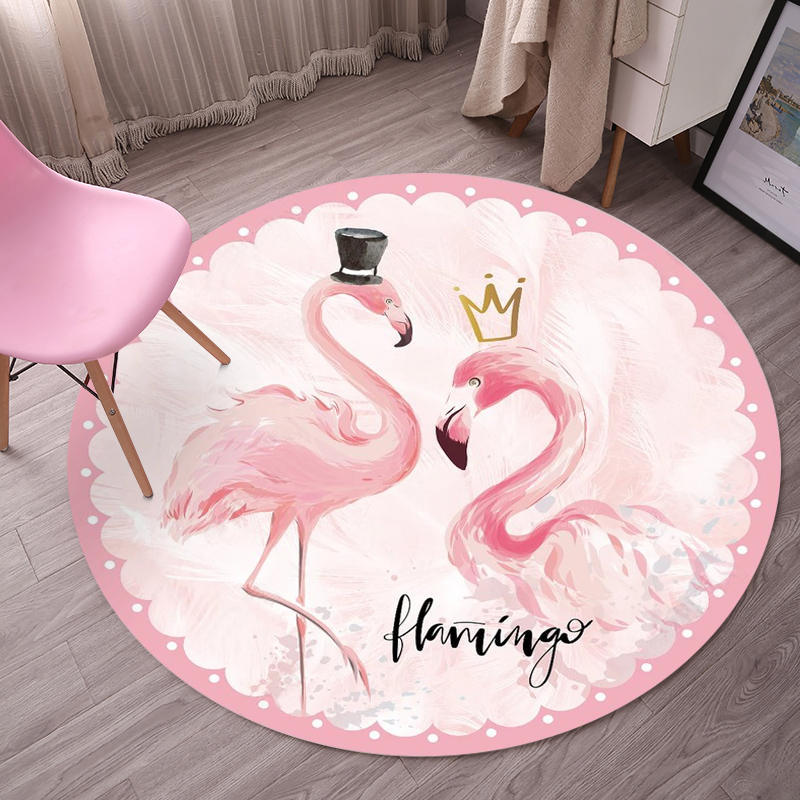 BowLift | Tropical Flamingo Rug Multicolor Synthetic Rug Washable Non-Slip Backing Pet Friendly Rug for Living Room