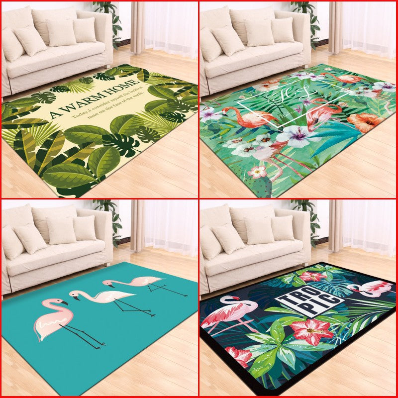 BowLift | Classic Tropix Indoor Rug Colorful Flamingo Rug Non-slip Back Stain-resistant Machine washable Rug for the Living Room