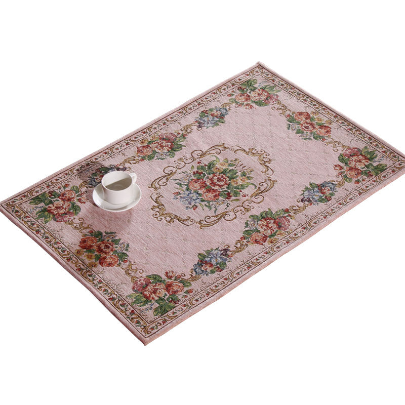 BowLift | Victorian floral structure carpet Multicolor Synthetic carpet Washable Non-slip Stain-resistant carpet for bedroom
