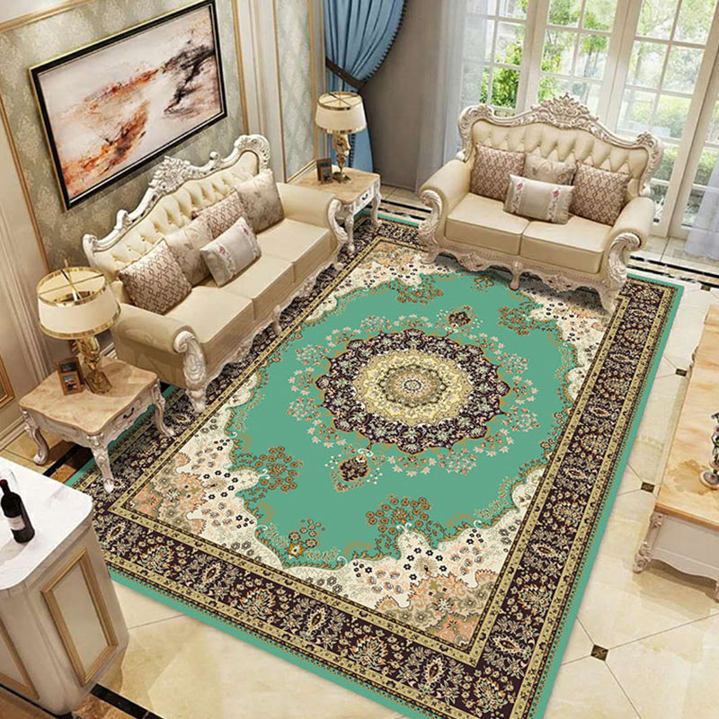 BowLift | Peony Patterned Rug Multicolor Rug Stain Resistant Non-Slip Back Machine Washable Rug for Living Room