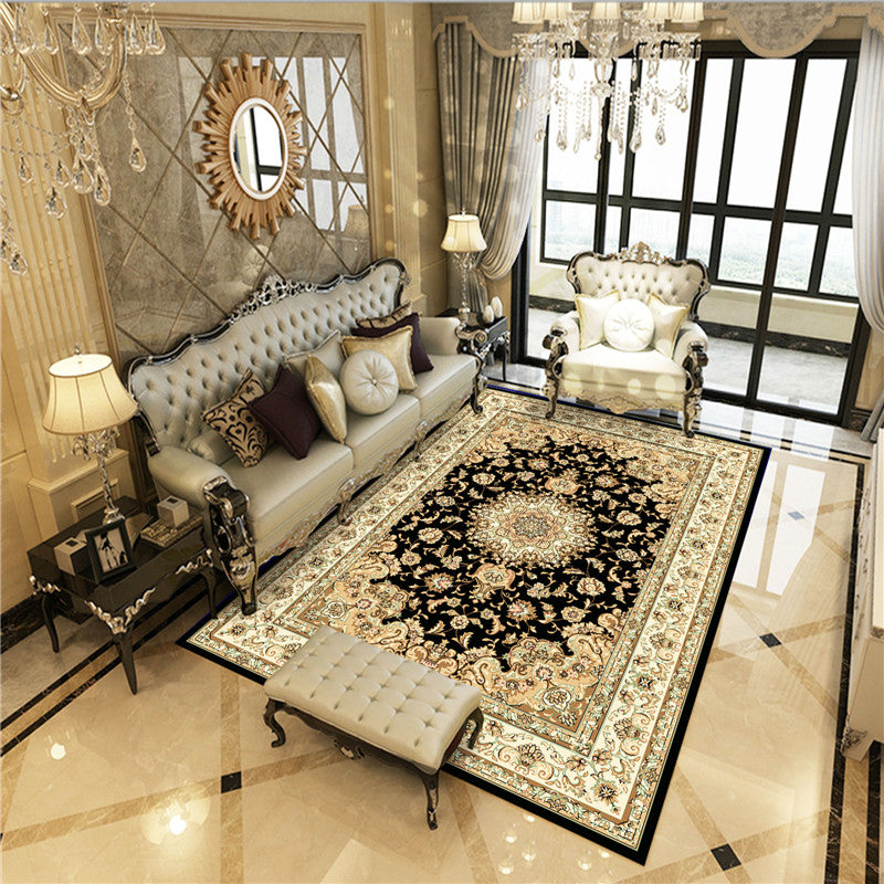 BowLift | Antique Multicolor Glam Carpet Polyester Floral Pattern Carpet Pet Friendly Stain Resistant Non-Slip Carpet for Home