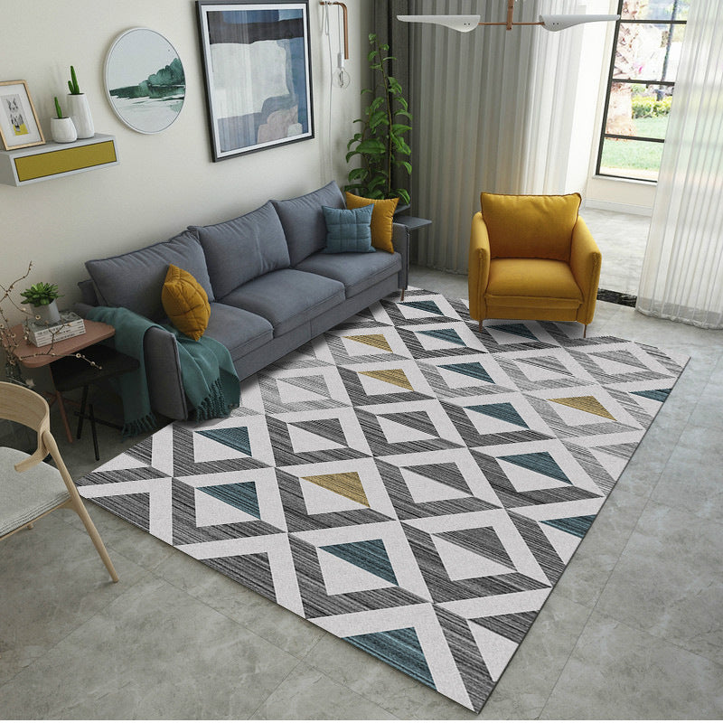 BowLift | Elegant Flowing Watercolor Rug Multi Color Asian Style Rug Polyester Non-Slip Backing Washable Pet-Friendly Rug for Decoration