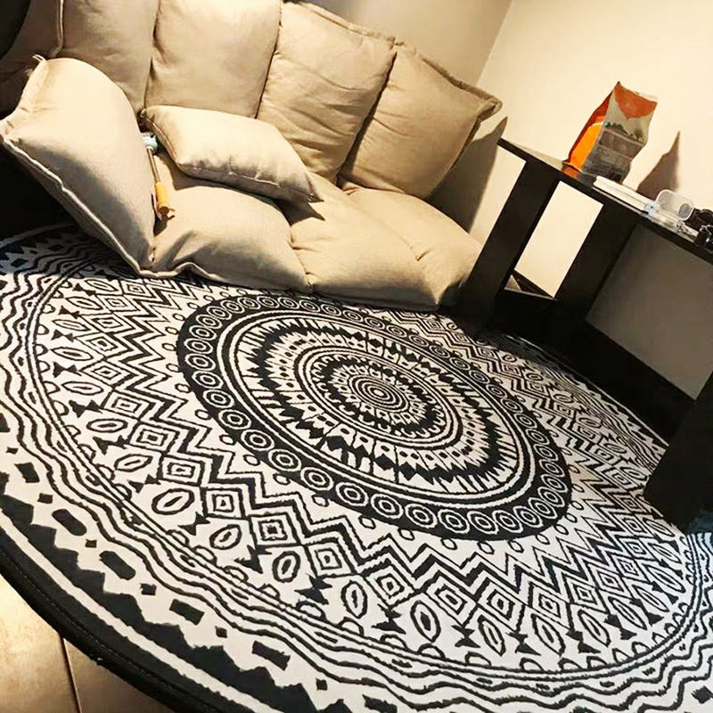 BowLift | Stylish Mandala Print Rug Multicolored Moroccan Rug Polypropylene Stain Resistant Pet Friendly Non-Slip Backing Rug for Home