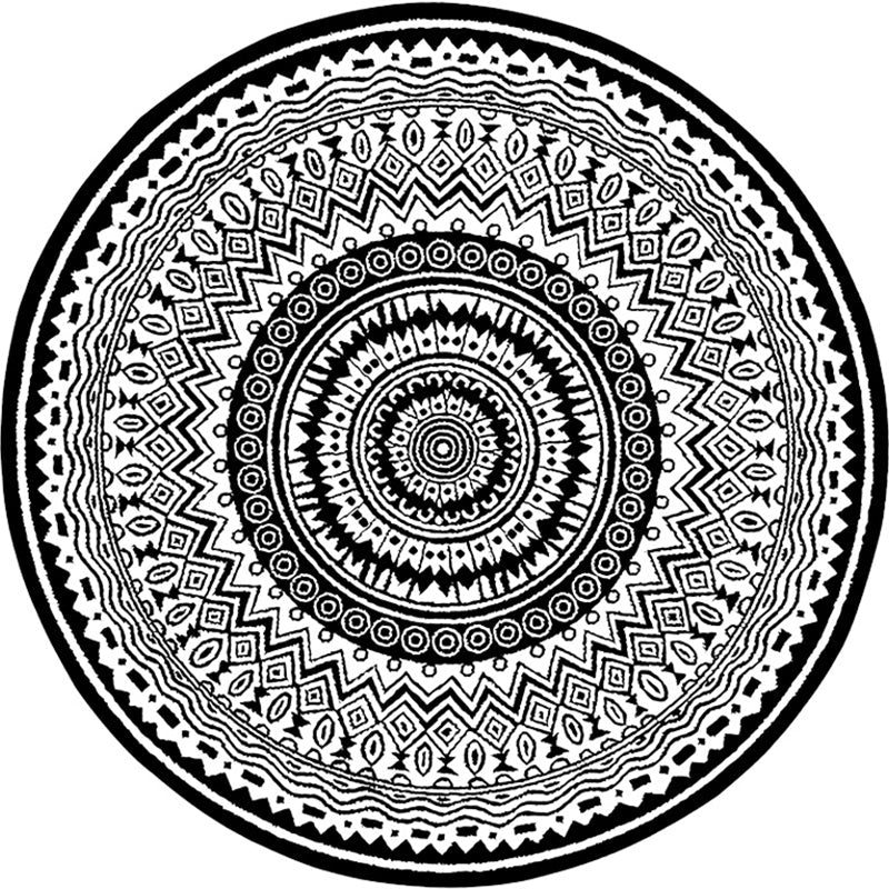 BowLift | Stylish Mandala Print Rug Multicolored Moroccan Rug Polypropylene Stain Resistant Pet Friendly Non-Slip Backing Rug for Home