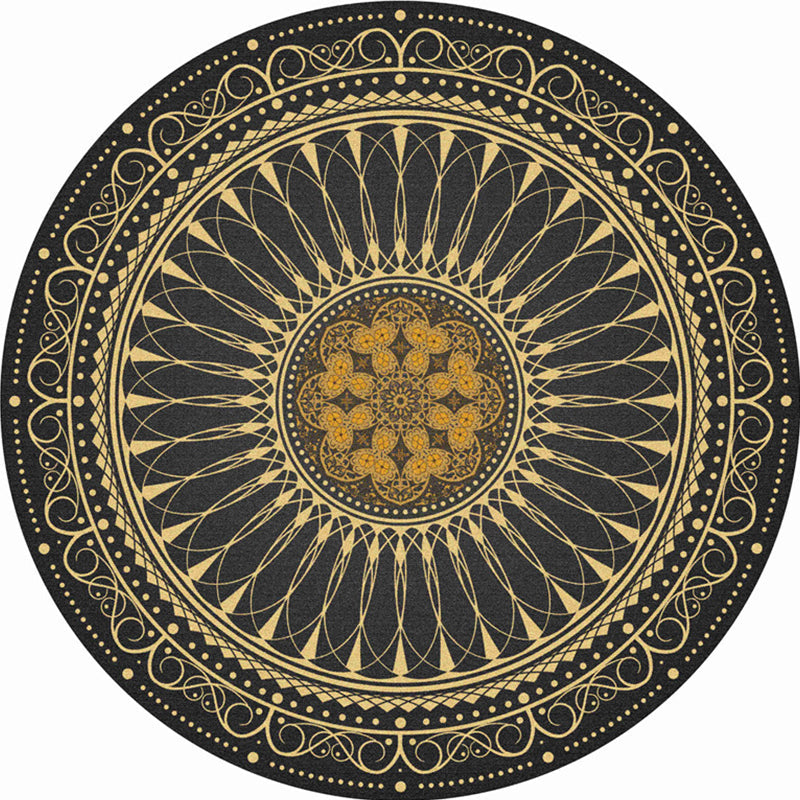 BowLift | Stylish Mandala Print Rug Multicolored Moroccan Rug Polypropylene Stain Resistant Pet Friendly Non-Slip Backing Rug for Home