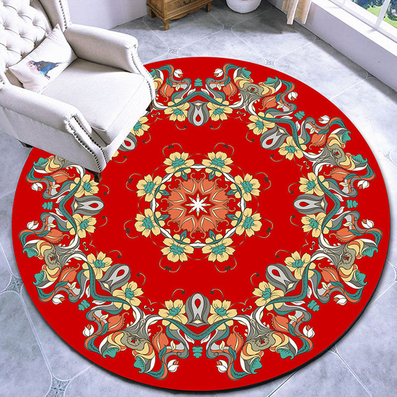 BowLift | Stylish multicolored paisley print rug polypropylene Moroccan rug machine washable non-slip stain-resistant rug for lounge
