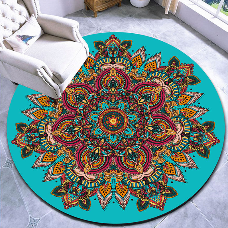 BowLift | Stylish multicolored paisley print rug polypropylene Moroccan rug machine washable non-slip stain-resistant rug for lounge