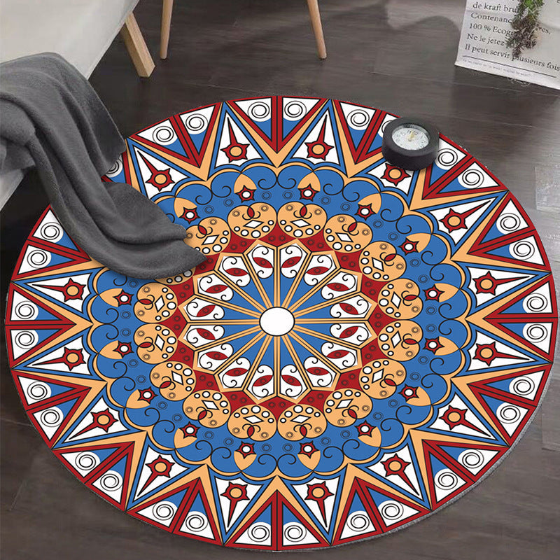 BowLift | Art Deco Moroccan Carpet Multicolored Mandala Carpet Pet-Friendly Machine Washable Non-Slip Rug for Bedroom