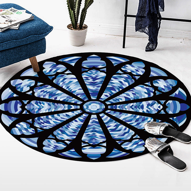 BowLift | Art Deco Moroccan Carpet Multicolored Mandala Carpet Pet-Friendly Machine Washable Non-Slip Rug for Bedroom