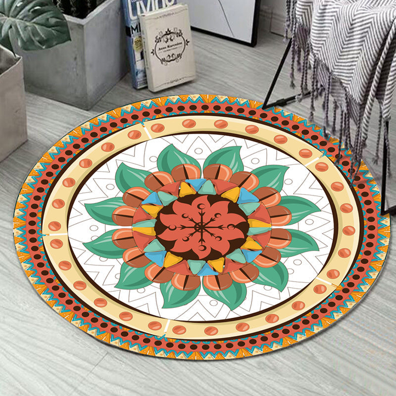 BowLift | Art Deco Moroccan Carpet Multicolored Mandala Carpet Pet-Friendly Machine Washable Non-Slip Rug for Bedroom