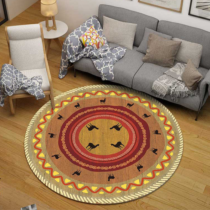 BowLift | Vintage-Jacquard-Print Rug Colorful Moroccan Rug Polyester Pet-Friendly Machine Washable Non-Slip Back Rug for Hallway