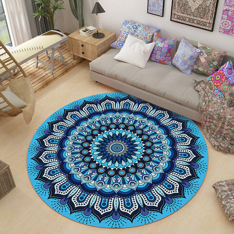 BowLift | Luxurious Moroccan Carpet Multicolored Mandala Carpet Non-slip, dirt-repellent, pet-friendly carpet for home décor