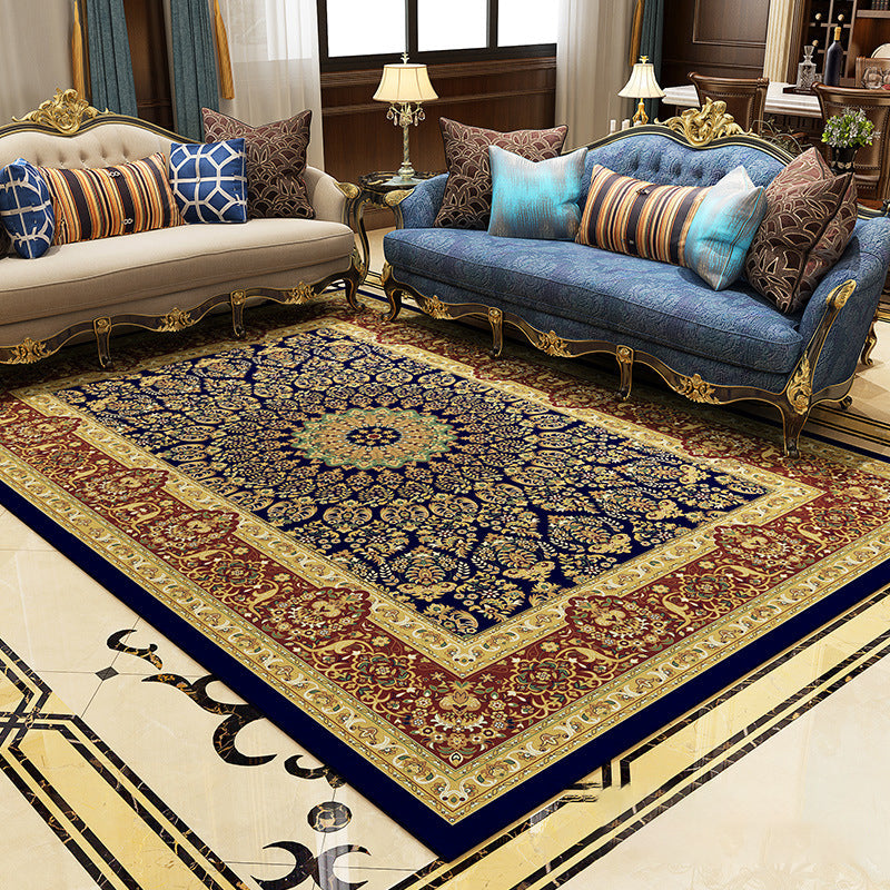 BowLift | Beautiful floral patterned rug Multicolored Moroccan rug Polyester Washable Non-slip backing Stain-resistant rug for guest room