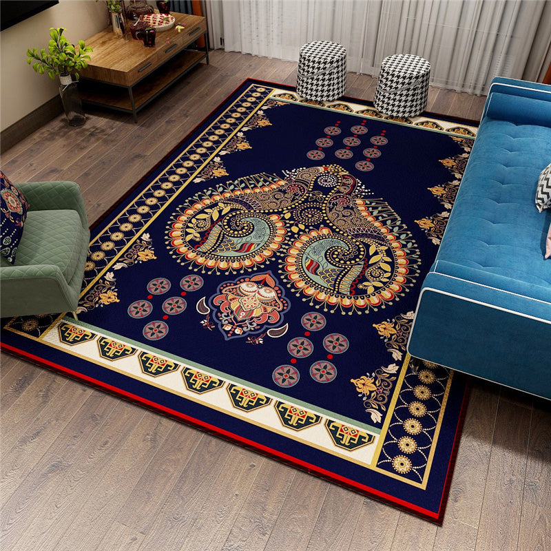 BowLift | Classic Persian Carpet Multicolored Flower Rug Machine Washable Stain Resistant Non-slip Living Room Rug for Home