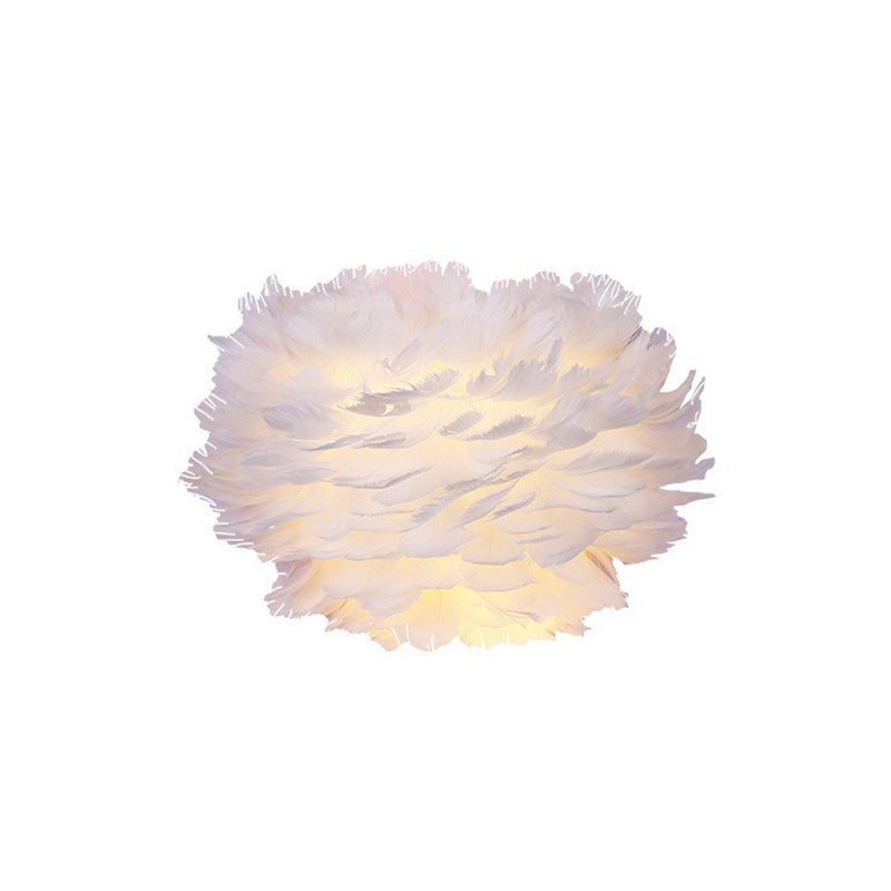 BowLift | Blooming Flower Feathers Wall Light Nordic Style 1 Bulb White Wall Light for the Girls' Room