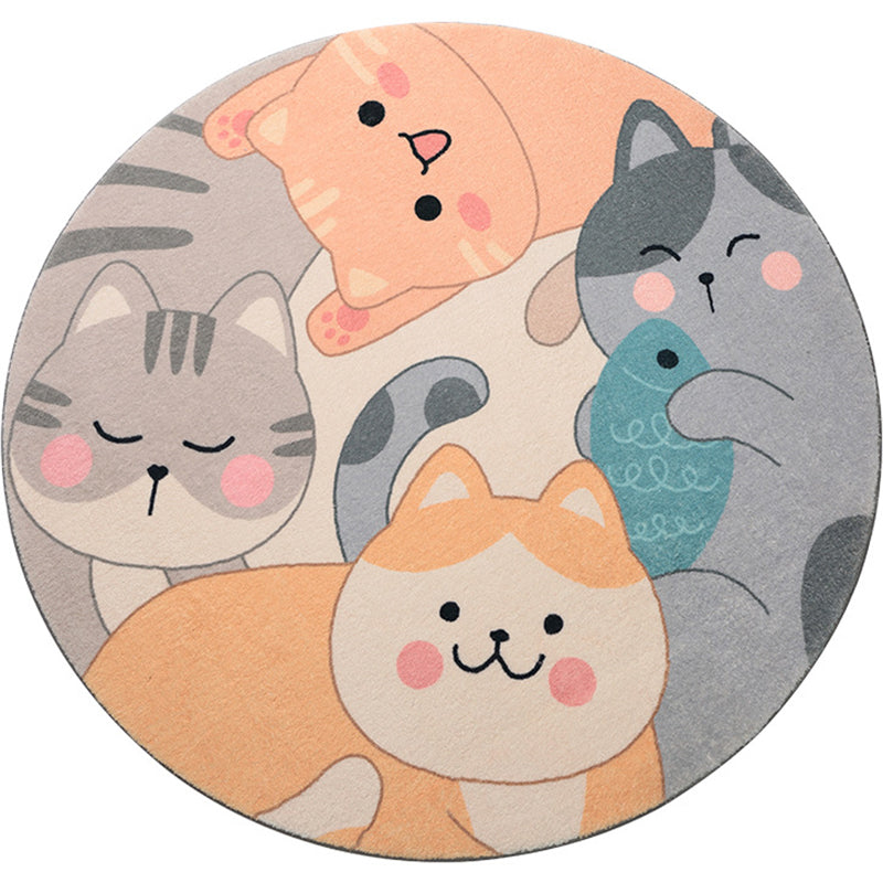 BowLift | Beautiful Cartoon Printed Carpet Multi-Colored Lambswool Area Rug Washable Non-Slip Area Rug for Children's Room