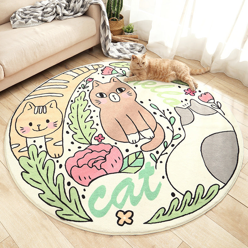 BowLift | Beautiful Cartoon Printed Carpet Multi-Colored Lambswool Area Rug Washable Non-Slip Area Rug for Children's Room