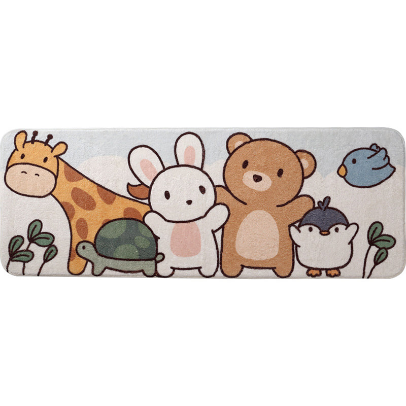 BowLift | Comfort Children's Room Carpet Multicolored Cartoon Animal Area Rug Synthetic Easy Care Pet-Friendly Rug