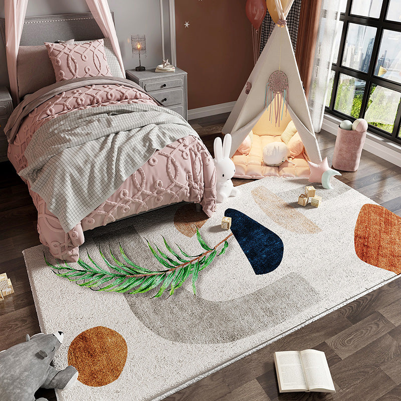 BowLift | Colorful Children's Room Carpet Calming Abstract Print Carpet Cotton Blend Pet-Friendly Rug
