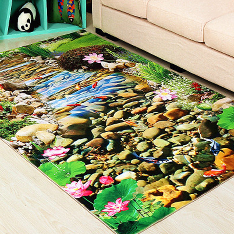 BowLift | Funky Kids Rug Multicolor 3D Patterned Polyester Rug Washable Pet Friendly Easy Care Rug