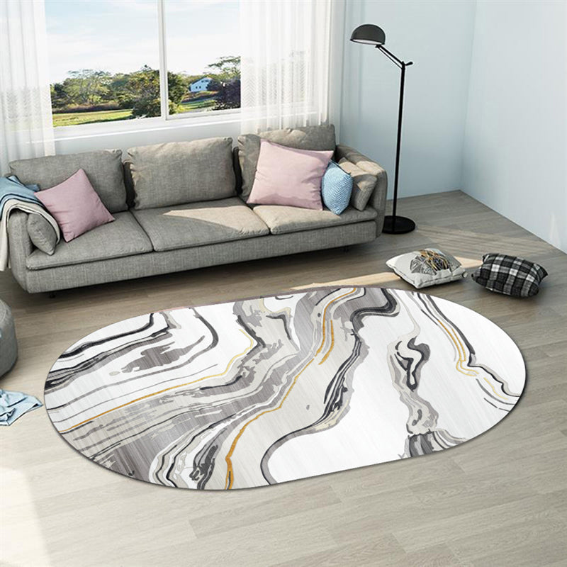 BowLift | Casual abstract print rug Multicolor Polyester rug Non-slip underside Stain-resistant rug for living room