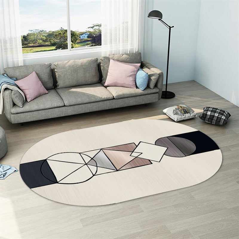 BowLift | Casual abstract print rug Multicolor Polyester rug Non-slip underside Stain-resistant rug for living room