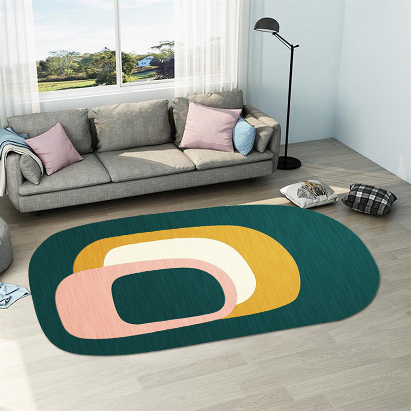 BowLift | Casual abstract print rug Multicolor Polyester rug Non-slip underside Stain-resistant rug for living room