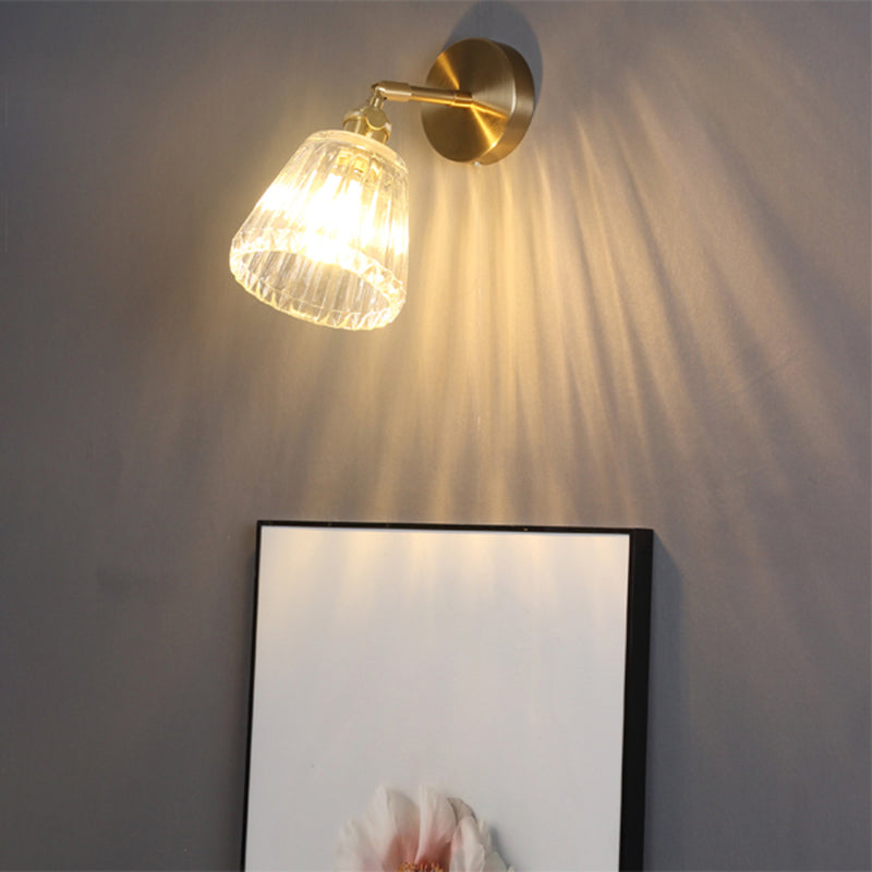 BowLift | Industrial Shade Wall Mount Light Single Clear Glass Wall Light Fixture for Nightstand