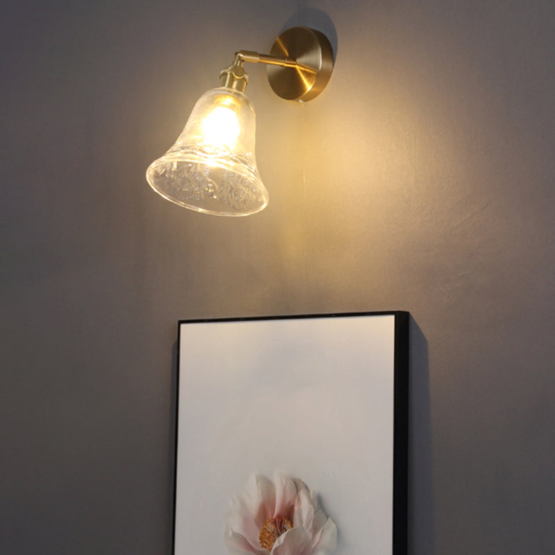 BowLift | Industrial Shade Wall Mount Light Single Clear Glass Wall Light Fixture for Nightstand