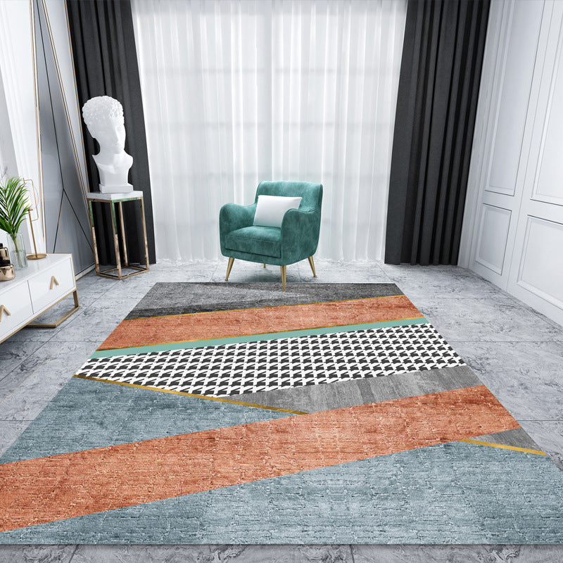 BowLift | Casual Multicolor Color Block Rug Polypropylene Nordic Indoor Rug Non-Slip Pet Friendly Rug for Decor