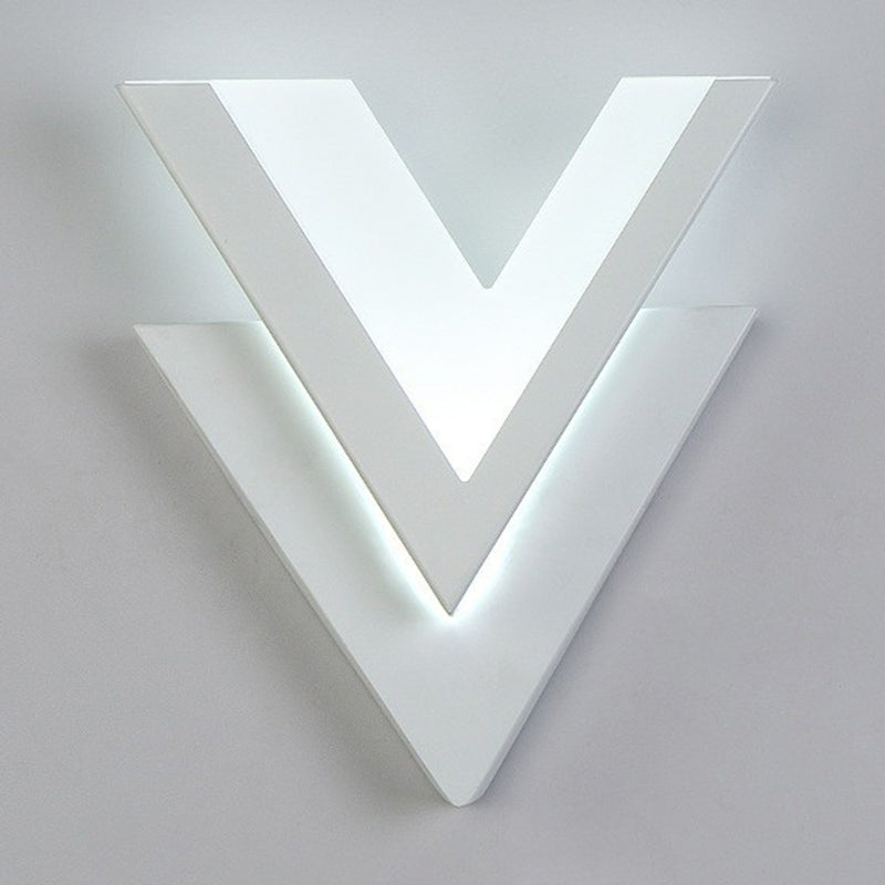BowLift | V-shaped LED Wall Lamp Simple Acrylic Living Room Wall Lighting in White