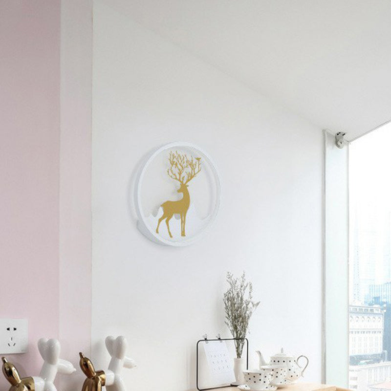 BowLift | Aluminium Ring LED Wall Mount Light Simplicity Wall Lamp Lighting with Deer Décor