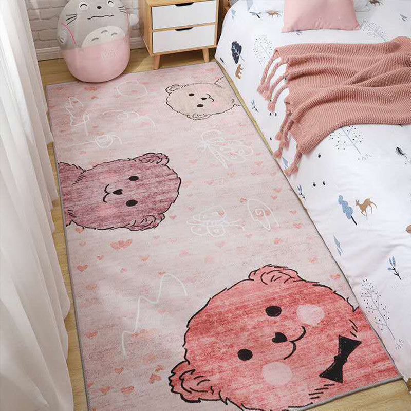 BowLift | Casual Love Rug Multicolor Animal Print Indoor Rug Synthetic Non-Slip Backing Washable Rug for Bedroom