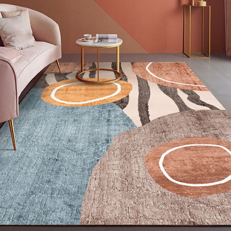 BowLift | Beautiful Bedroom Rug Multicolored Color Block Rug Polyester Non-slip Back Machine Washable Rug
