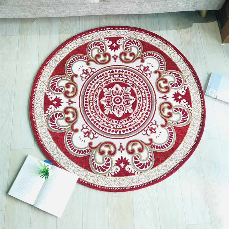 BowLift | Western Living Room Carpet Multicolor Floral Pattern Area Rug Polyester Non-Slip Back Washable Rug