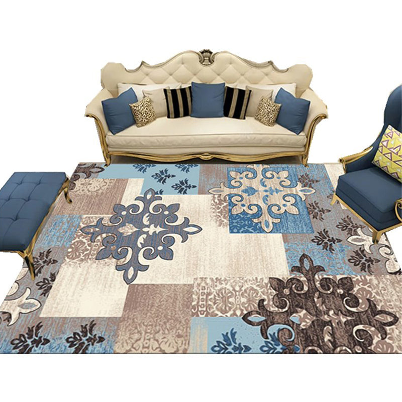 BowLift | Indian Living Room Rug Multicolored Geometric Pattern Indoor Rug Polyester Pet Friendly Washable Rug