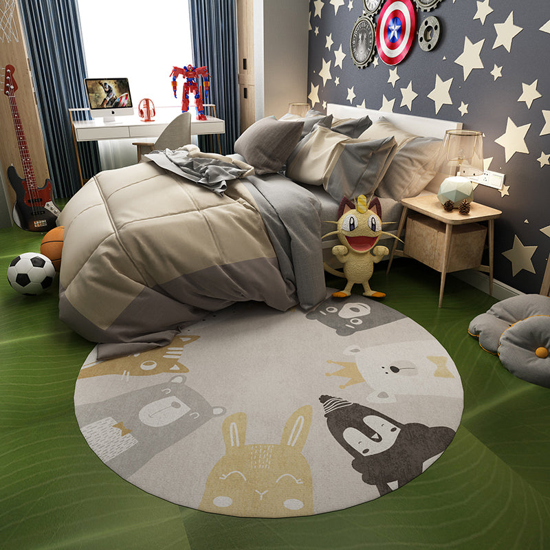 BowLift | Casual Kids Bedroom Rug Multicolor Cartoon Indoor Rug Polyester Non-Slip Easy Care Area Rug