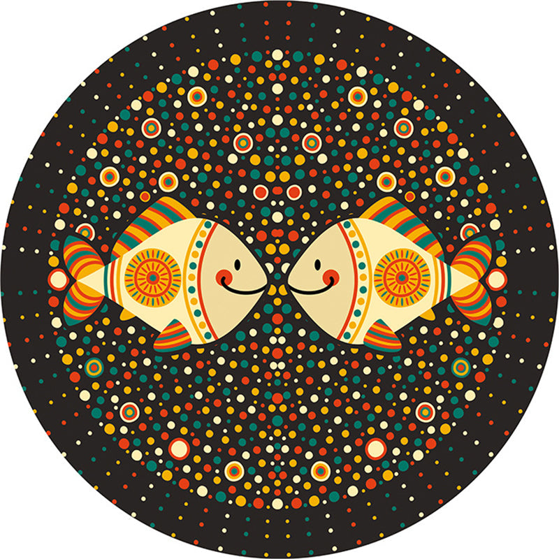 BowLift | Calming Cartoon Rug Multicolor Cute Area Rug Polypropylene Non-Slip Machine Washable Rug for Kids