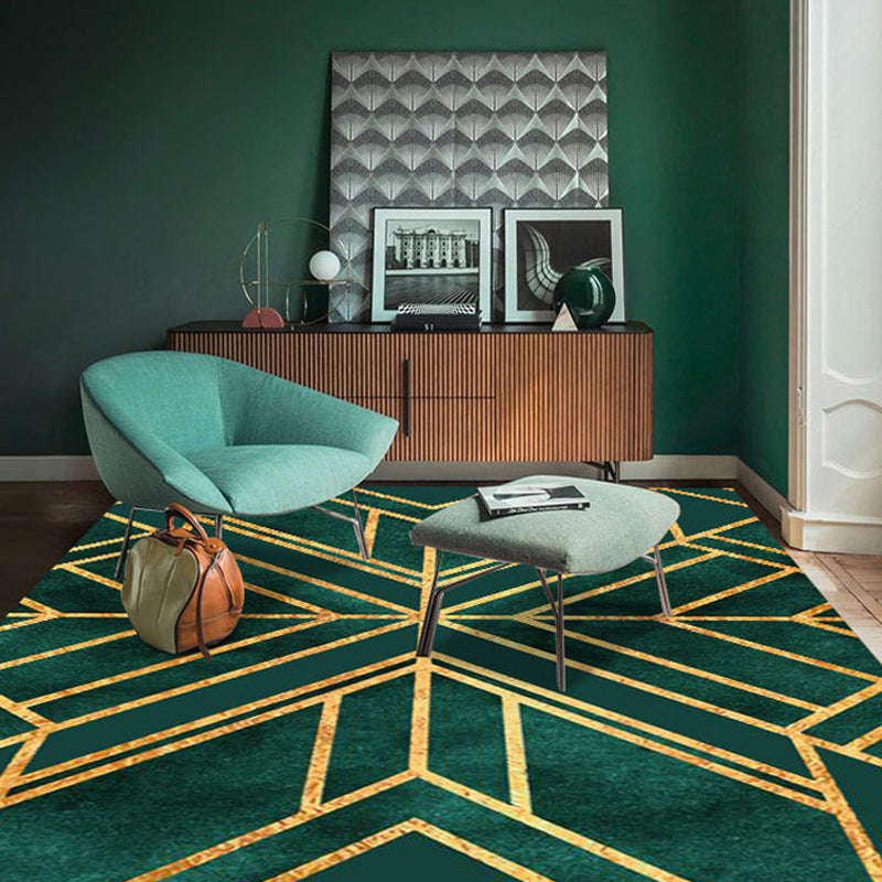 BowLift | Contemporary geometric printed carpet Multicolored polypropylene carpet Non-slip backing Machine washable carpet for the living room