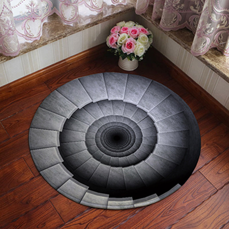 BowLift | Unique geometric print rug Multicolored polyester rug Non-slip backing Machine washable indoor rug for the bedroom