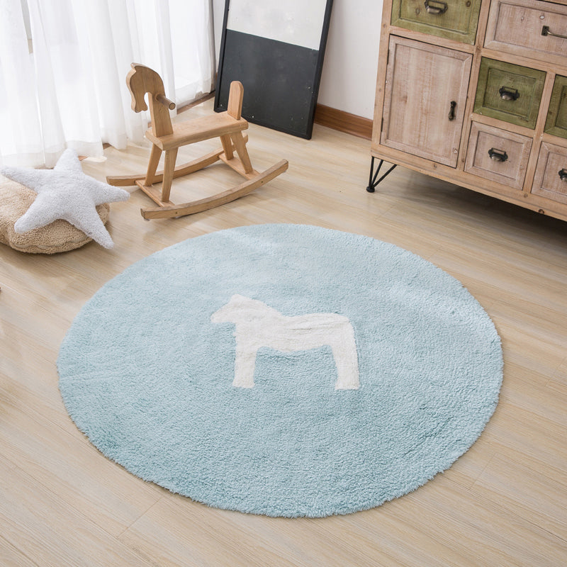 BowLift | Classic Cartoon Print Rug Colorful Cotton Area Rug Pet-Friendly Washable Rug for the Children's Room