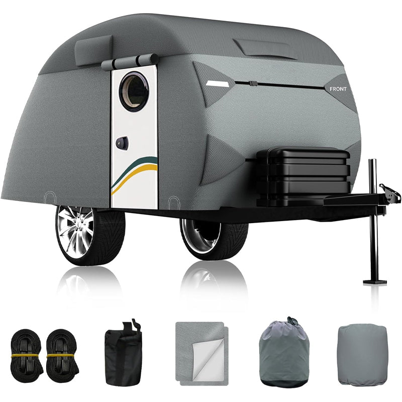 BowLift | Teardrop Trailer Cover Fit for 8'-10' Trailers Tear-Resistant Travel Trailer Cover 7 Layers Trailer Cover