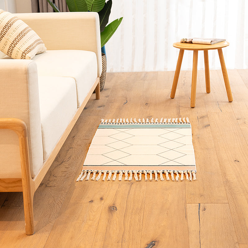 BowLift | Classic living room carpet Colorful geometric printed carpet washable woven rug with tassels