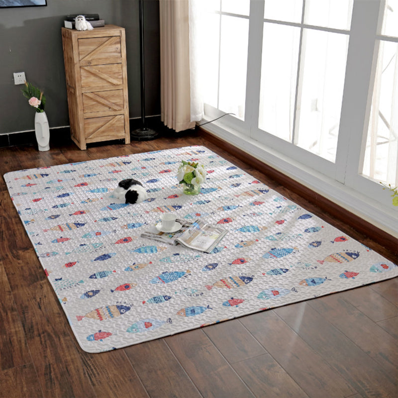 BowLift | Beautiful Cartoon Print Rug Multicolored Cotton Area Rug Pet Friendly Machine Washable Rug for Children's Room